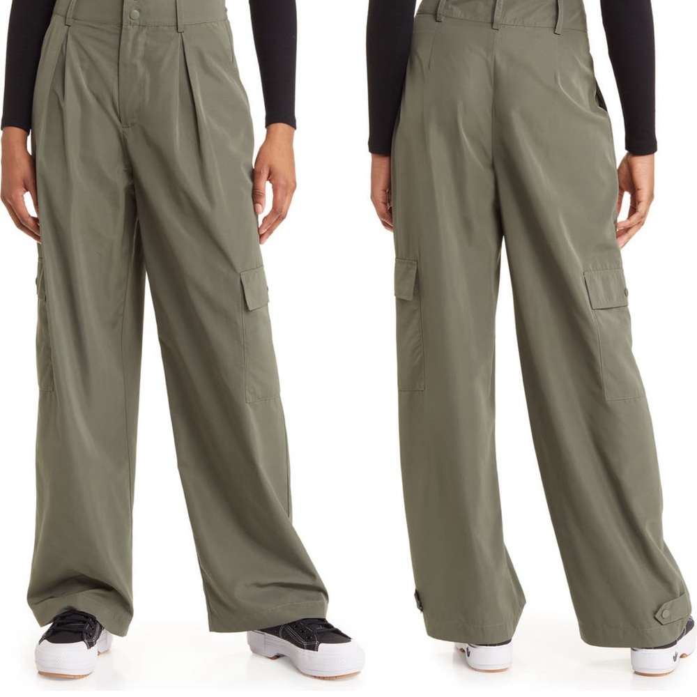 BP wide leg satin cargo pants